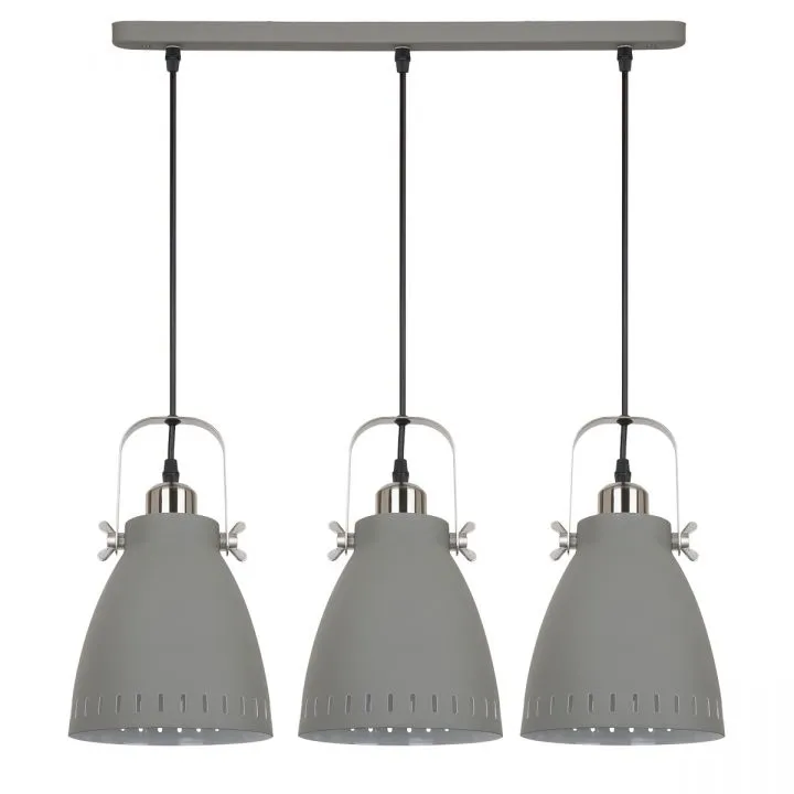 Franklin, loftowa lampa wisząca, szara, E27, MD-HN8026S-3-GR+S.NICK