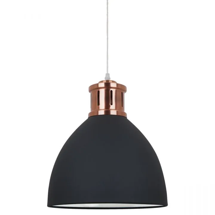Lola, loftowa lampa wisząca, grafitowa z czerwoną miedzią, E27, MD-HN8100-BK+RC