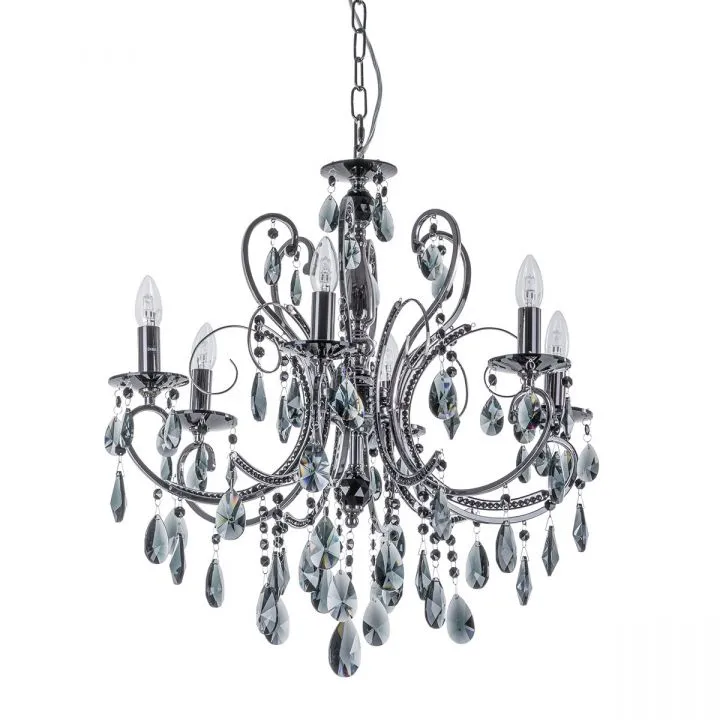 Barocco Black, klasyczny żyrandol z kryształami, czarny, E14, MD72709-6B