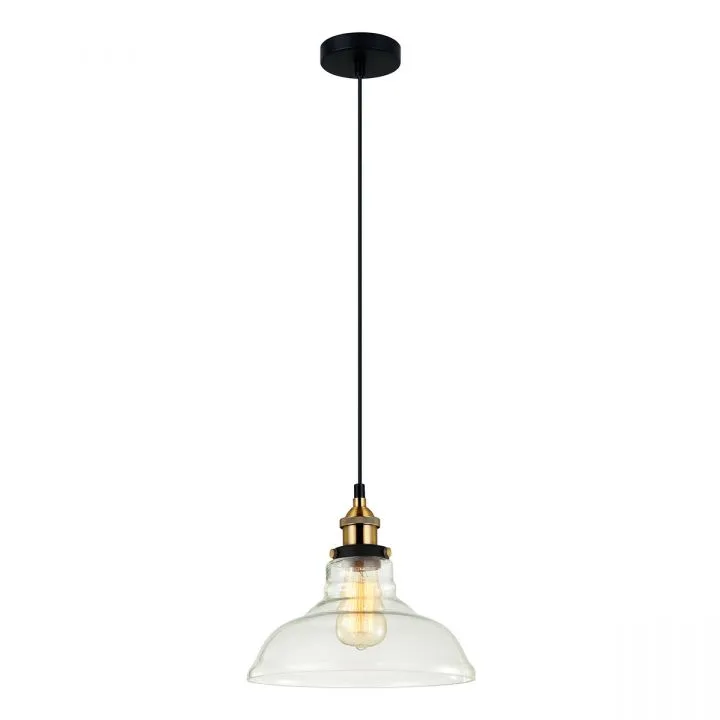 Hubert, retro lampa wisząca, czarno złota, E27, MDM-2381/1