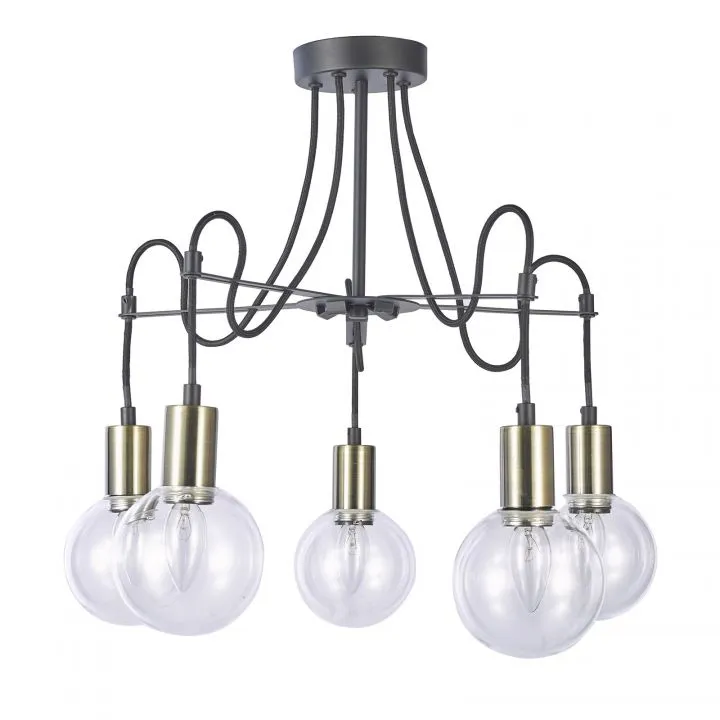 Gianni, nowoczesna lampa wisząca w kolorze antycznego brązu, E14, MX16096-5A