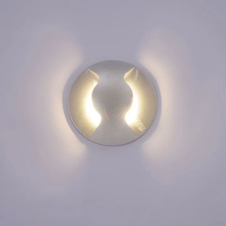 Basilio, nowoczesny kinkiet zewnętrzny, srebrny, LED, 3000K, PL-741-2E