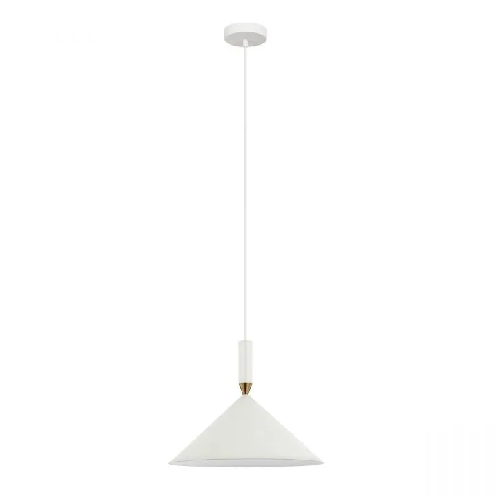 Drello, lampa wisząca, stożkowa, stalowa, nowoczesna, w kolorze białym, PND-541101-W, E27