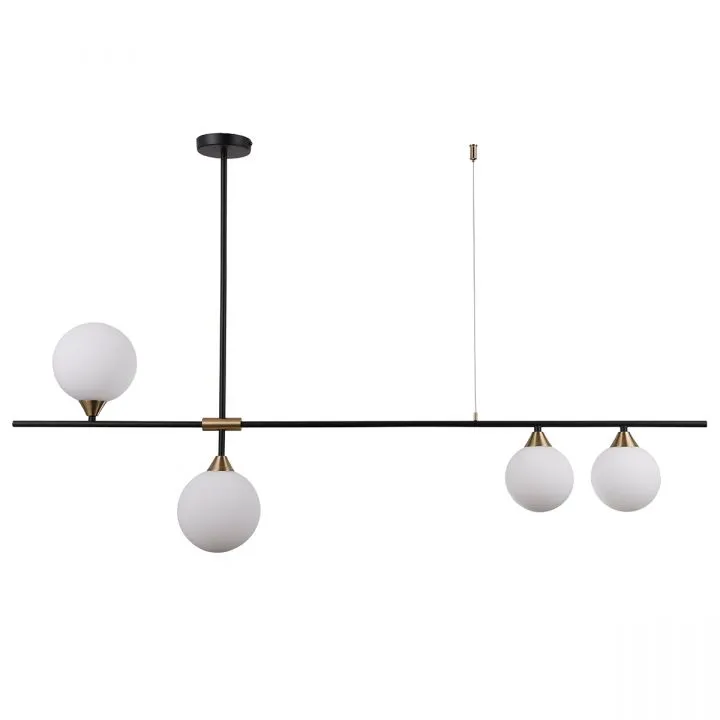 Belmonte, nowoczesna lampa wisząca, czarno mosiężna, GU10, PND-9152-4