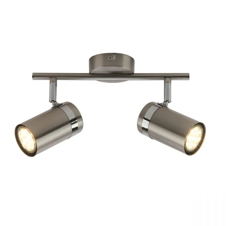 Palmoni, lampa sufitowa, niklowana, z dwoma regulowanymi reflektorkami, SPL-2024-2, GU10