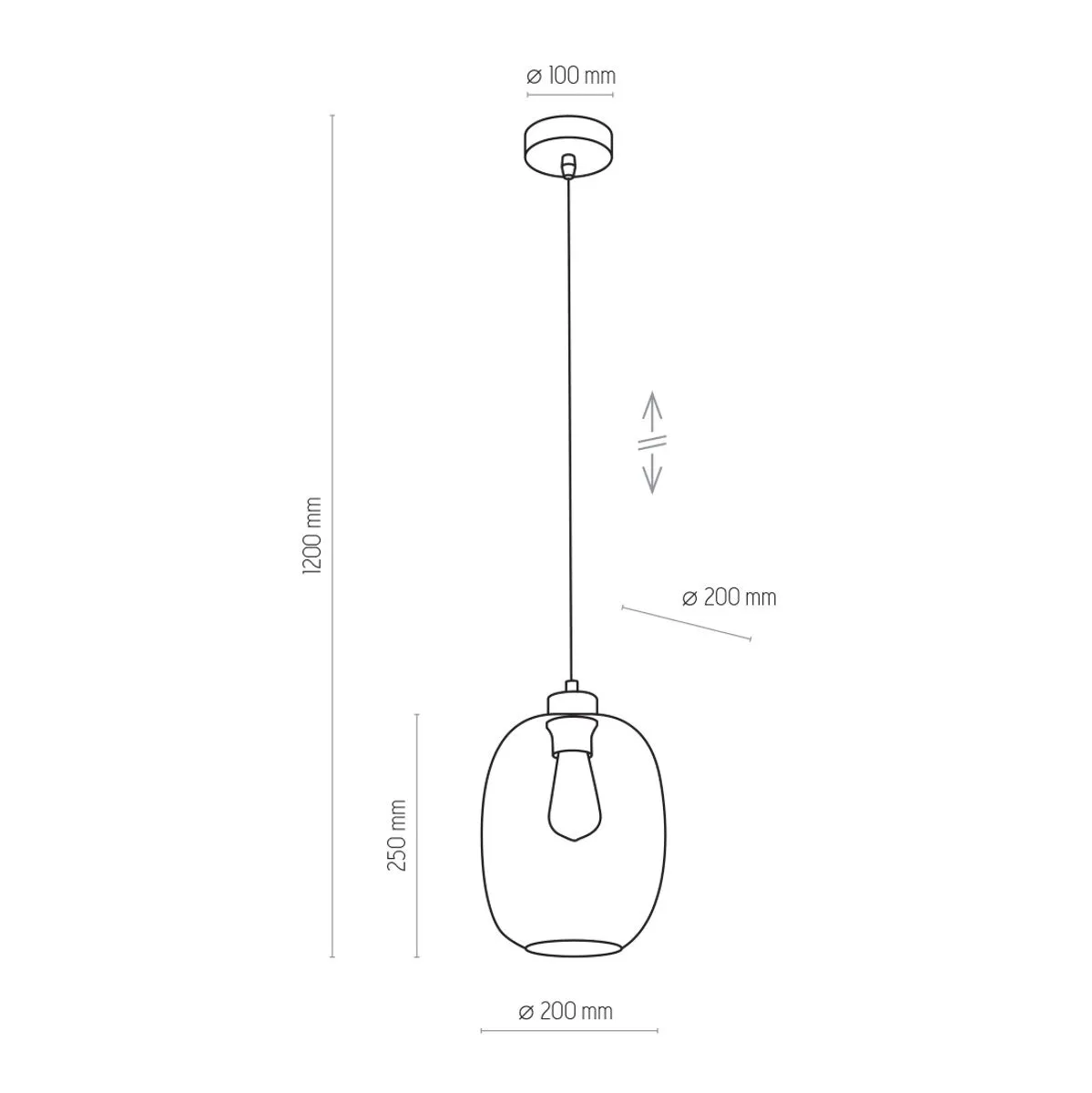 Elio, nowoczesna lampa wisząca, E27, 3182