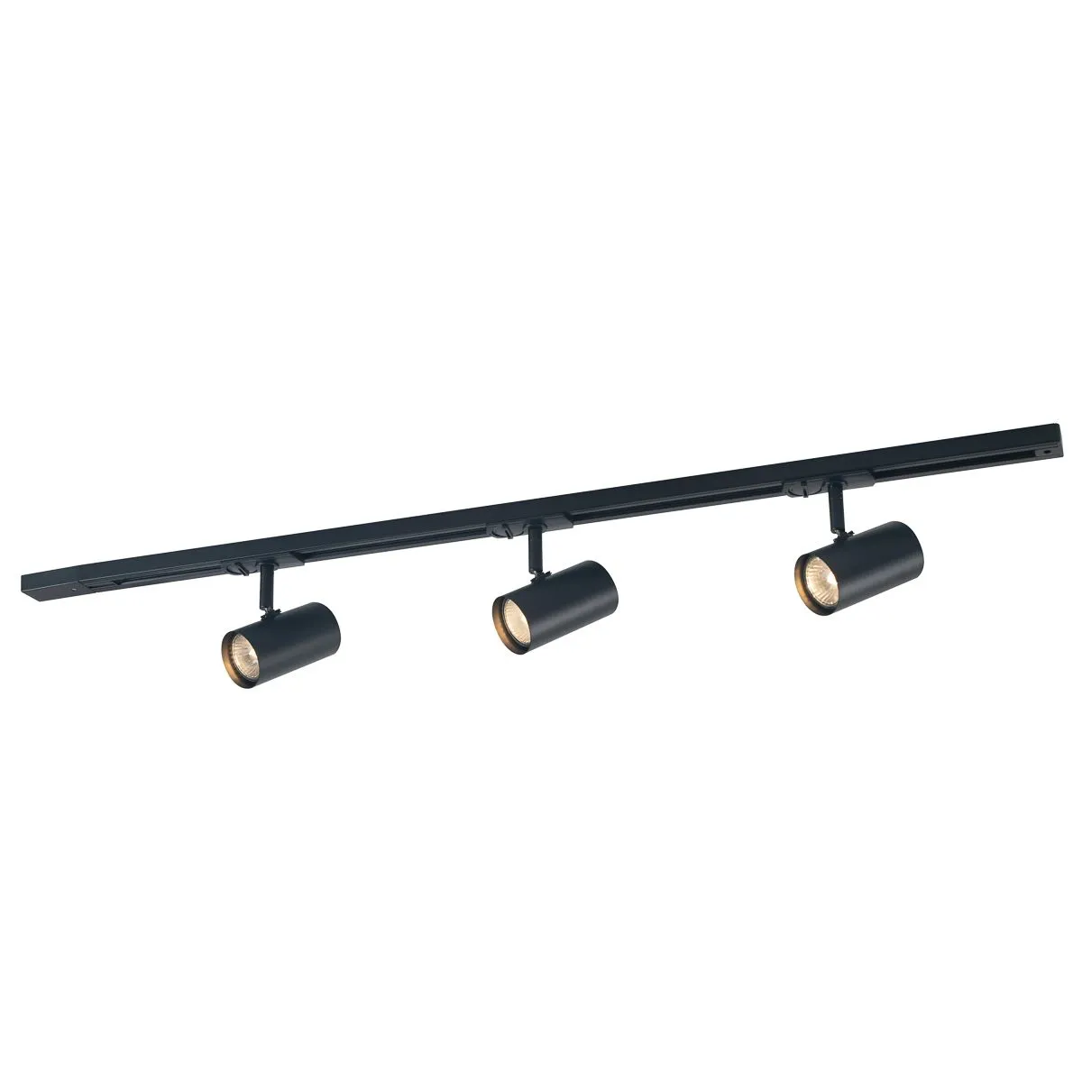 Marvi TR Jazz, nowoczesny zestaw szynowy z trzema czarnymi, regulowanymi lampami, GU10, 913621-3-BL-