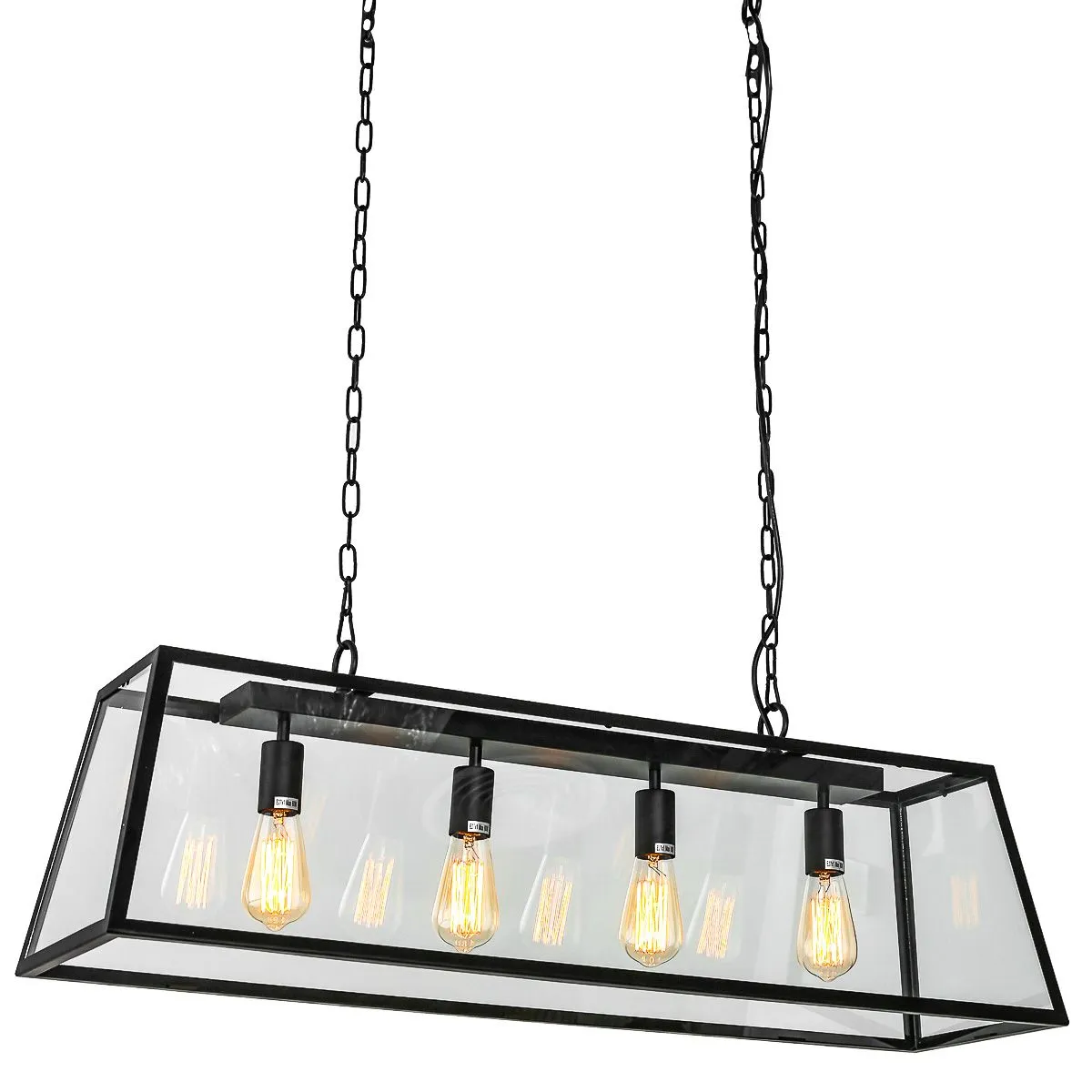 Laverno, loftowa lampa wisząca, czarna, E27, MD-102721-4-B