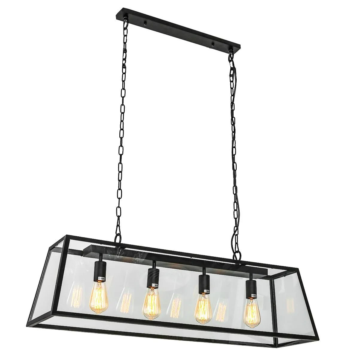 Laverno, loftowa lampa wisząca, czarna, E27, MD-102721-4-B