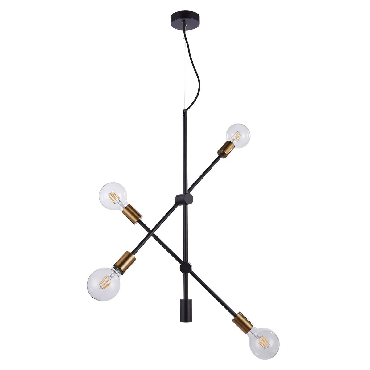 Edmond, loftowa lampa wisząca, czarno złota, E27, MD-BR-262002-D4-G/B