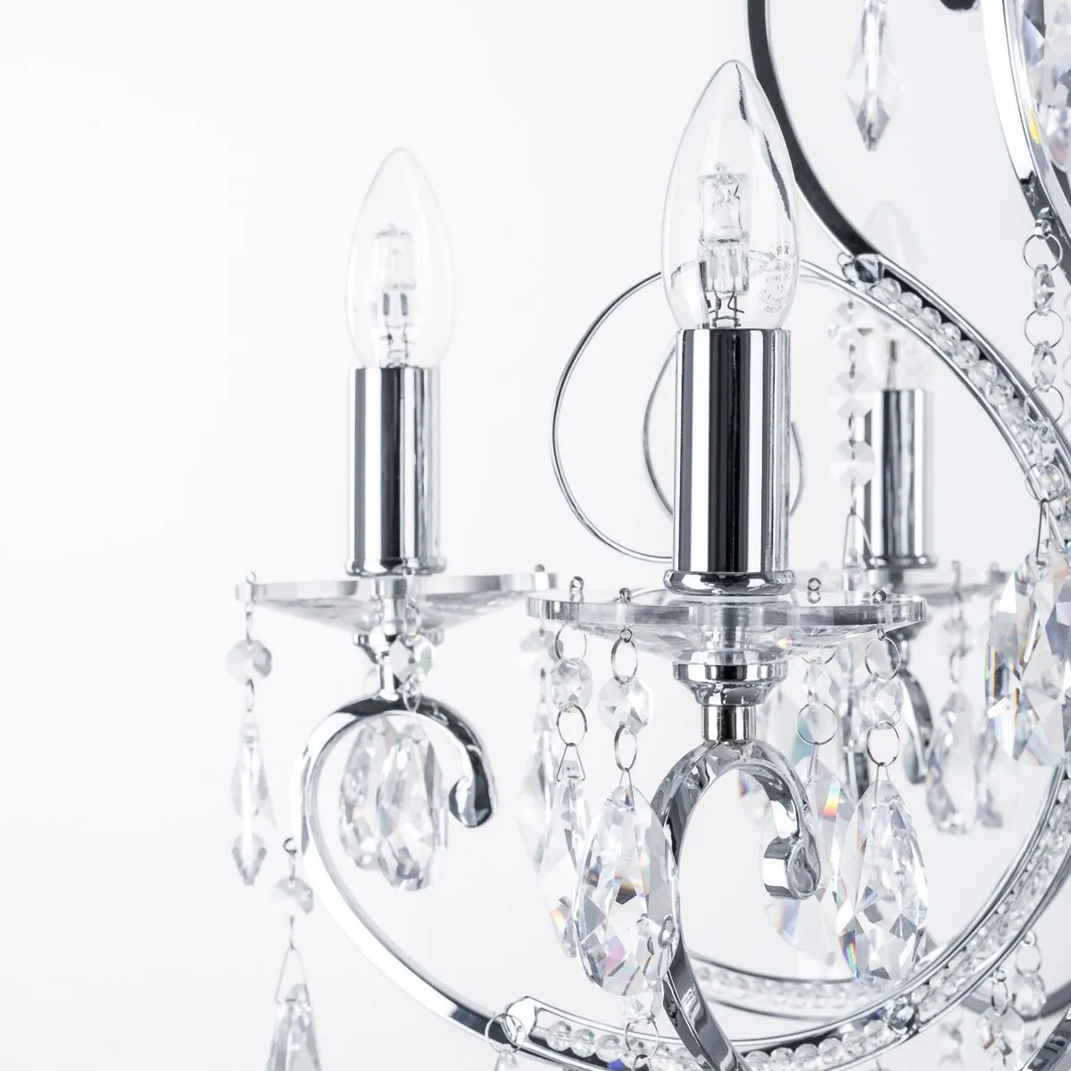 Barocco Chrome, klasyczny żyrandol z kryształami, chromowany, E14, MD72709-6A
