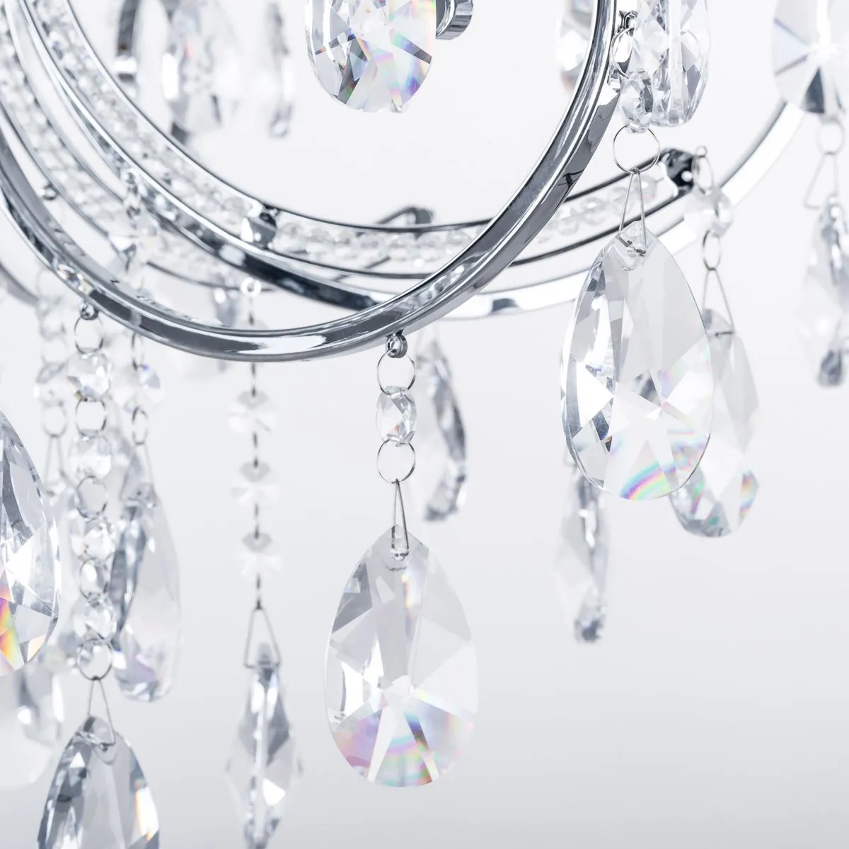 Barocco Chrome, klasyczny żyrandol z kryształami, chromowany, E14, MD72709-6A