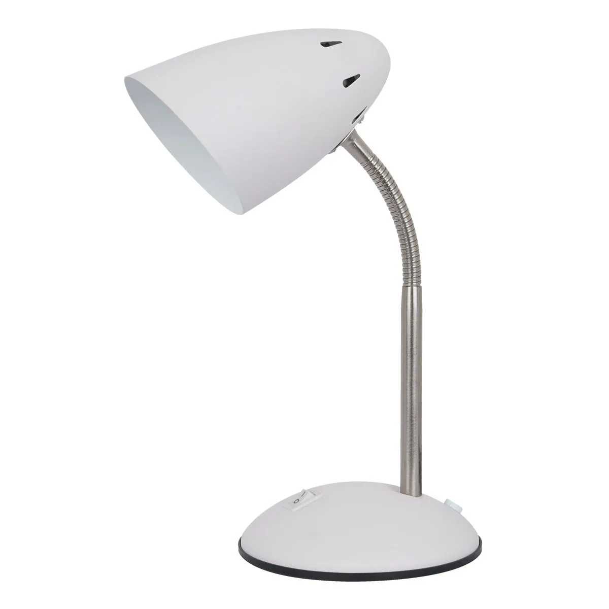 Cosmic, nowoczesna lampka biurkowa i gabinetowa, biała i niklowana, E27, MT-HN2013-WH+S.NICK