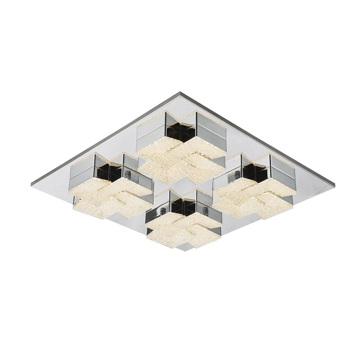 Clarise, nowoczesny plafon, chromowo srebrny, LED, 3000K, MX15083-4B-56W