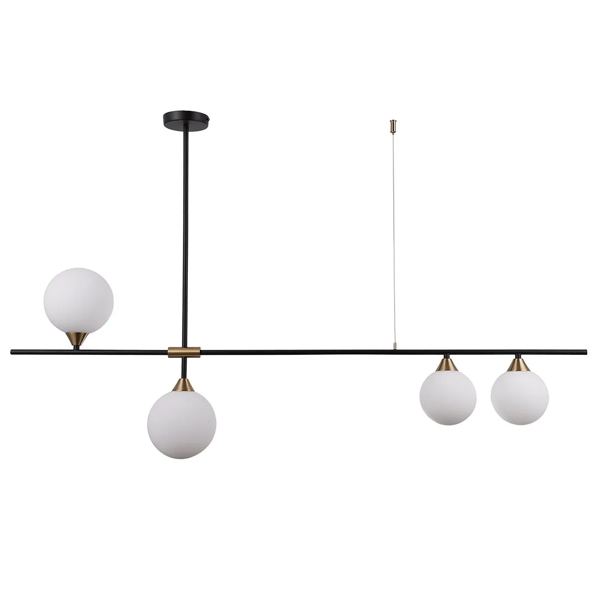 Belmonte, nowoczesna lampa wisząca, czarno mosiężna, GU10, PND-9152-4