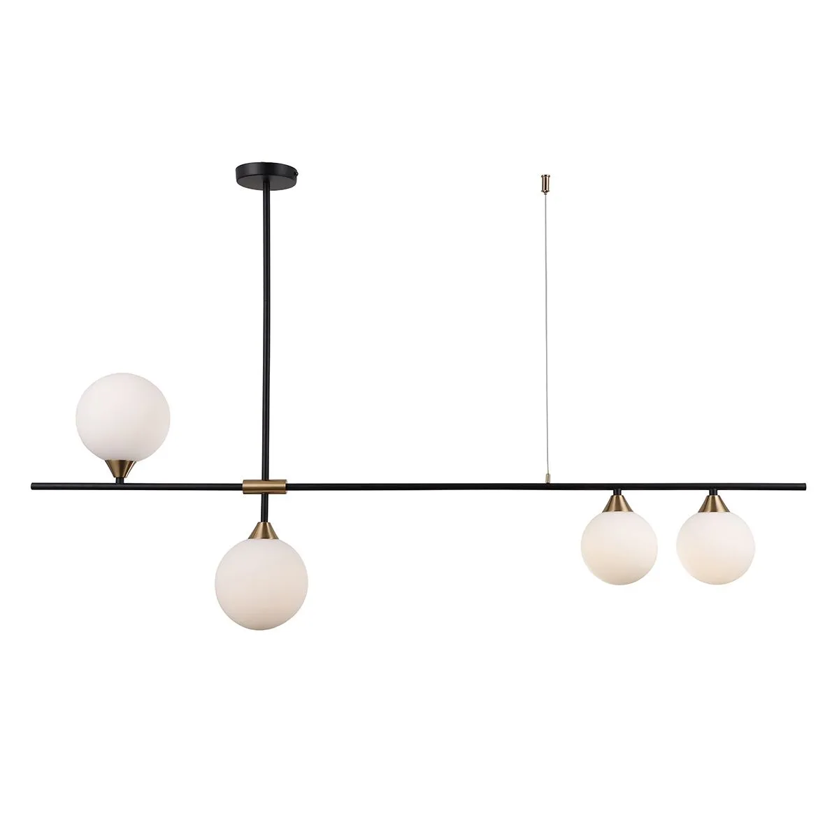 Belmonte, nowoczesna lampa wisząca, czarno mosiężna, GU10, PND-9152-4