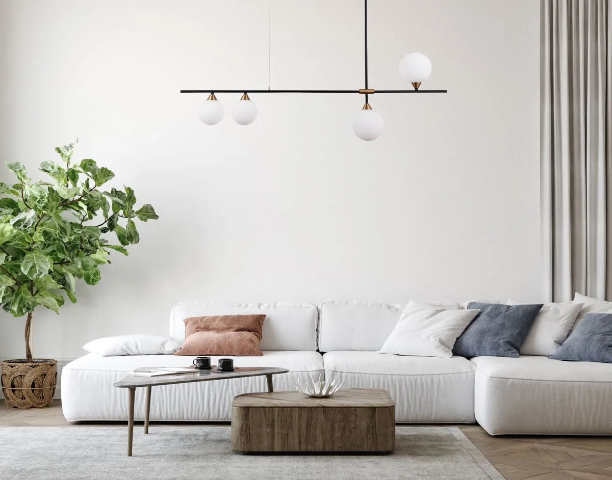 Belmonte, nowoczesna lampa wisząca, czarno mosiężna, GU10, PND-9152-4