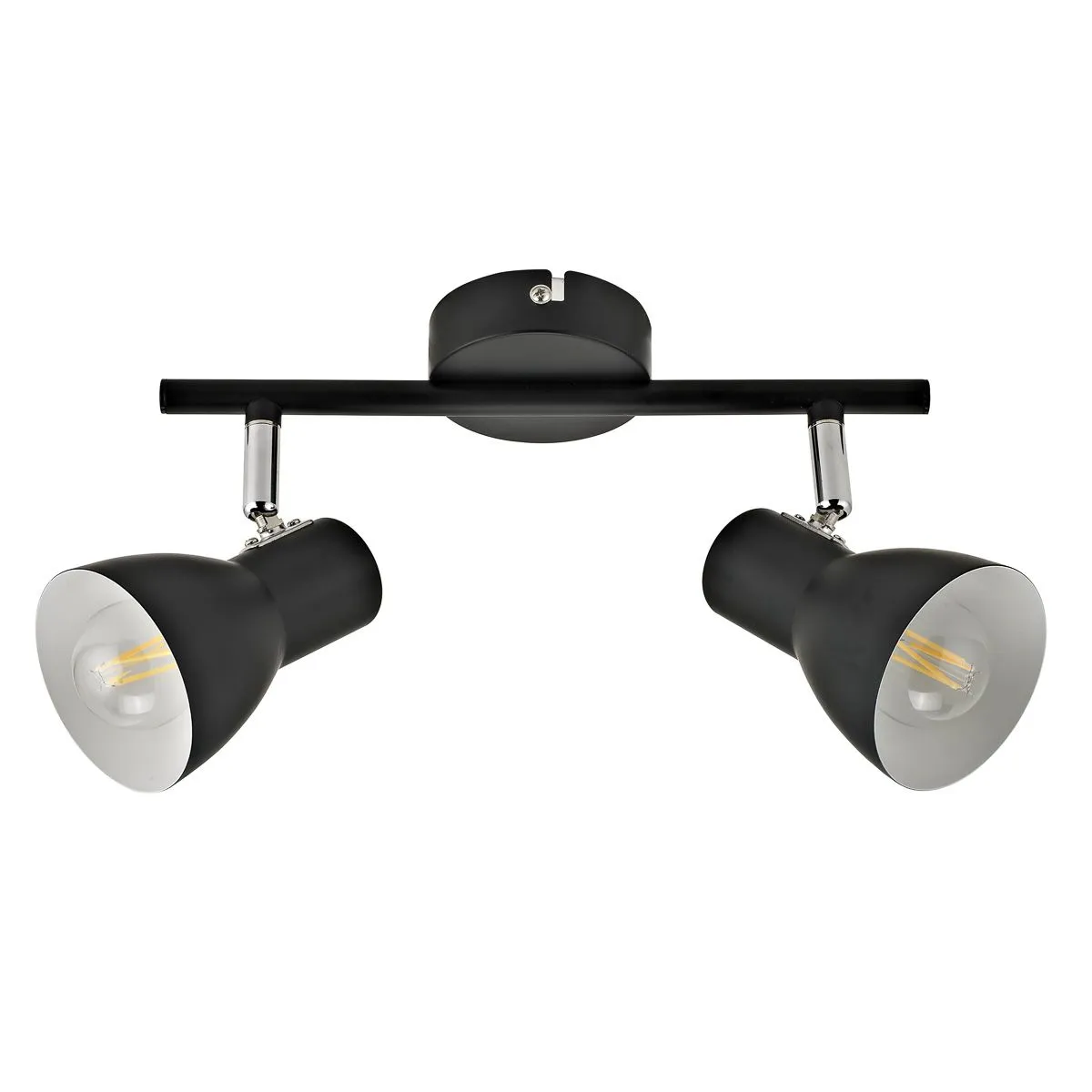 Riado, czarna, nowoczesna lampa, z dwoma regulowanymi reflektorkami, SPL-3422-2-BL, E14