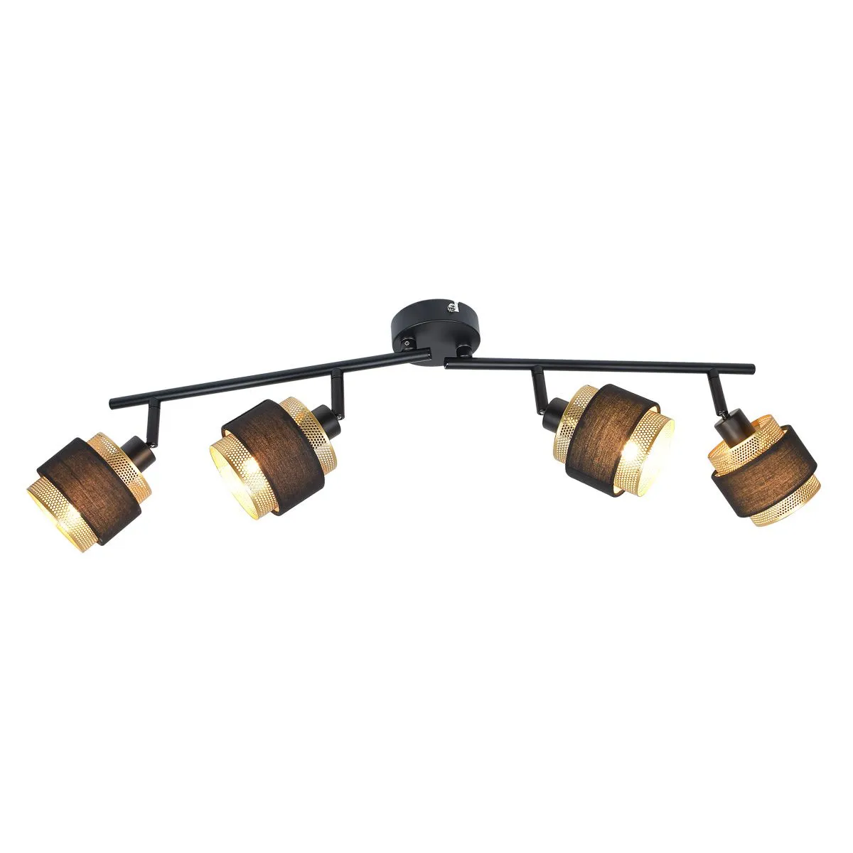 Renez, czarno-złota lampa ścienna, z czterema regulowanymi reflektorkami, SPL-95820-4, LED, E14