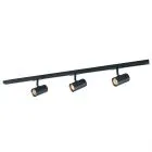 Marvi TR Jazz, nowoczesny zestaw szynowy z trzema czarnymi, regulowanymi lampami, GU10, 913621-3-BL-