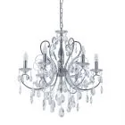 Barocco Chrome, klasyczny żyrandol z kryształami, chromowany, E14, MD72709-6A