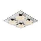 Clarise, nowoczesny plafon, chromowo srebrny, LED, 3000K, MX15083-4B-56W