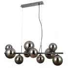 Canello, nowoczesna lampa wisząca, z przydymionymi, kulowymi kloszami, PND-406007-10A-BCR, G9