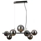 Canello, nowoczesna lampa wisząca, z przydymionymi, kulowymi kloszami, PND-406007-7A-BCR, G9
