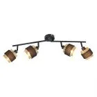 Renez, czarno-złota lampa ścienna, z czterema regulowanymi reflektorkami, SPL-95820-4, LED, E14